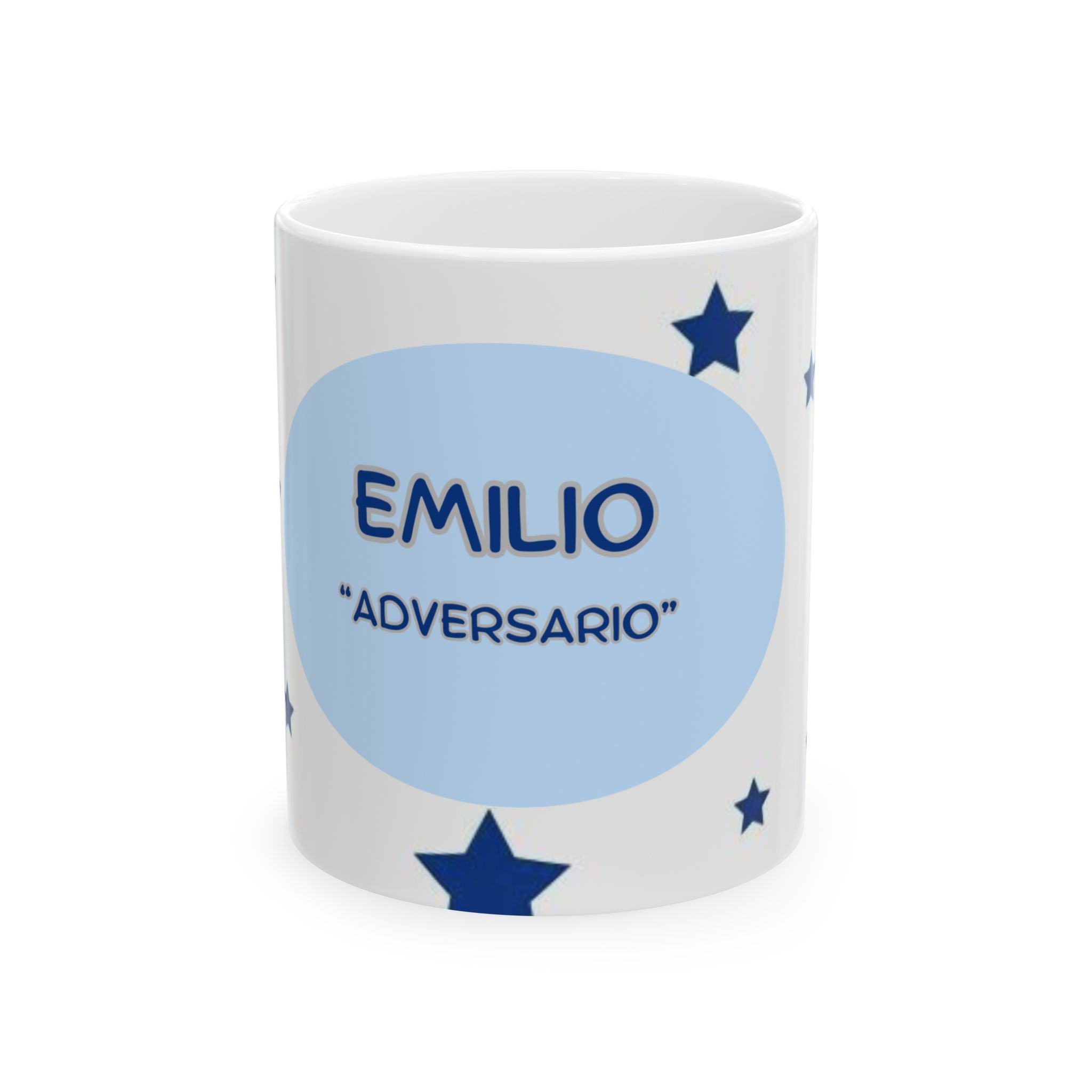 Personalized Starry Ceramic Mug "EMILIO, ADVERSARIO"  for Kids, Birthday Gift, Custom Name Mug, Star Theme, Adversario Celebration