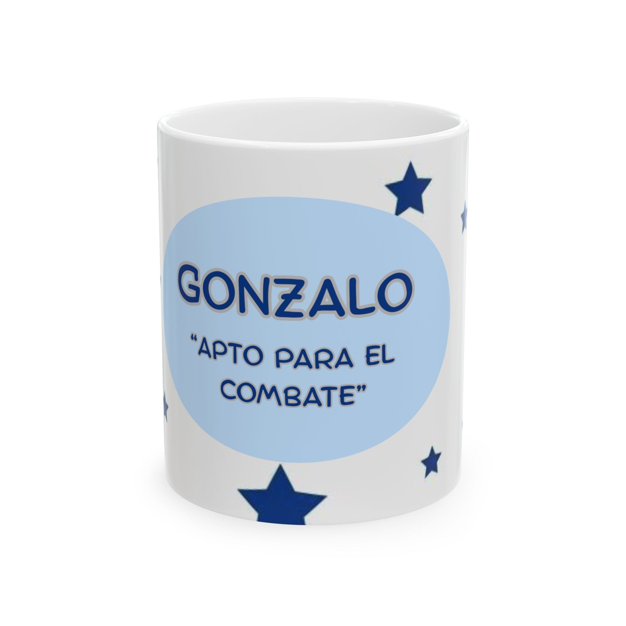 Personalized Ceramic Mug, Custom Star Design, Gift for Gonzalo, Birthday or Celebration, 11oz or 15oz