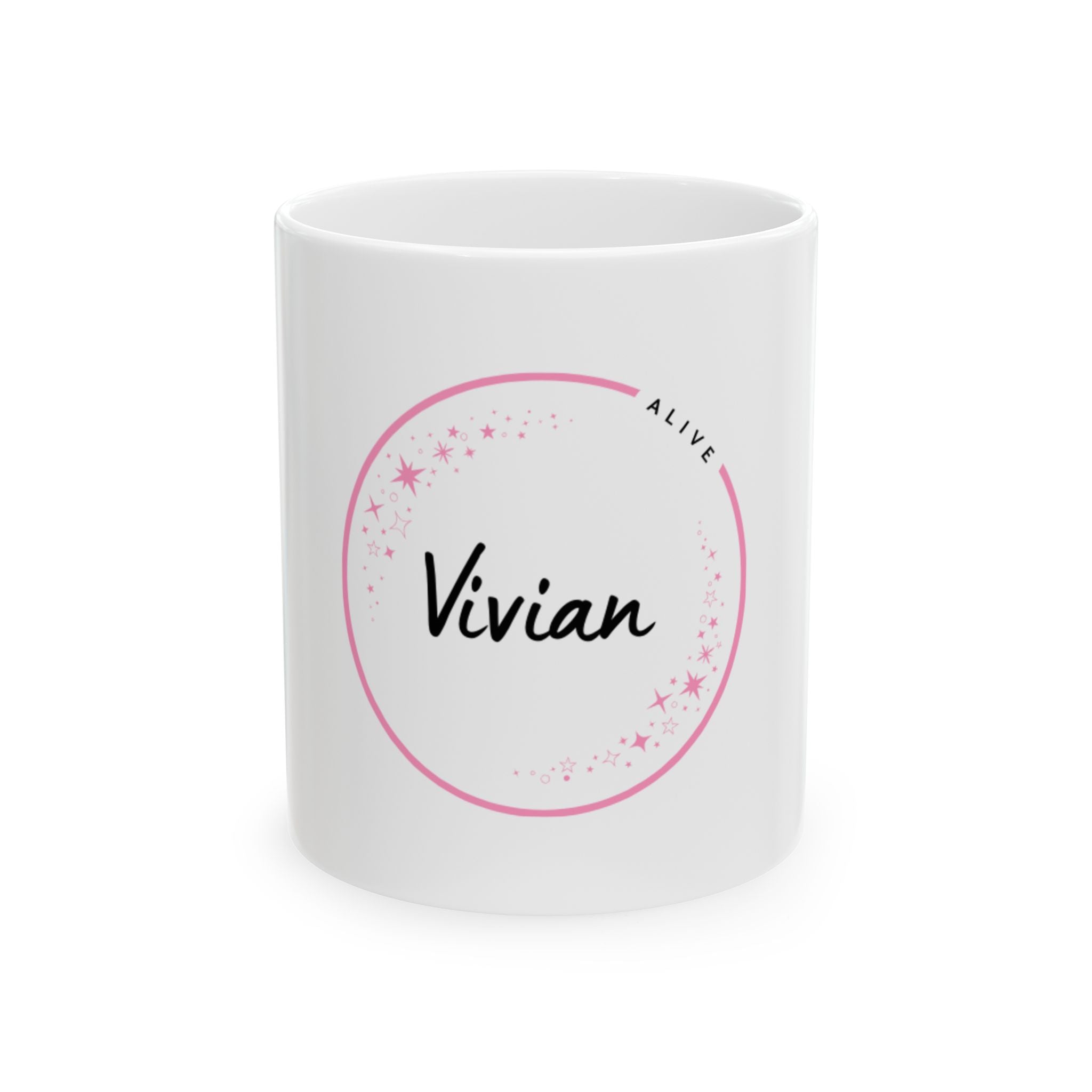 Vivian Personalized Mug – Elegant Name Meaning Gift, Full of Life, Custom Gift for Coffee Lovers, Birthday, Unique Home Decor, Office Mugs, Personalized Kitchenware