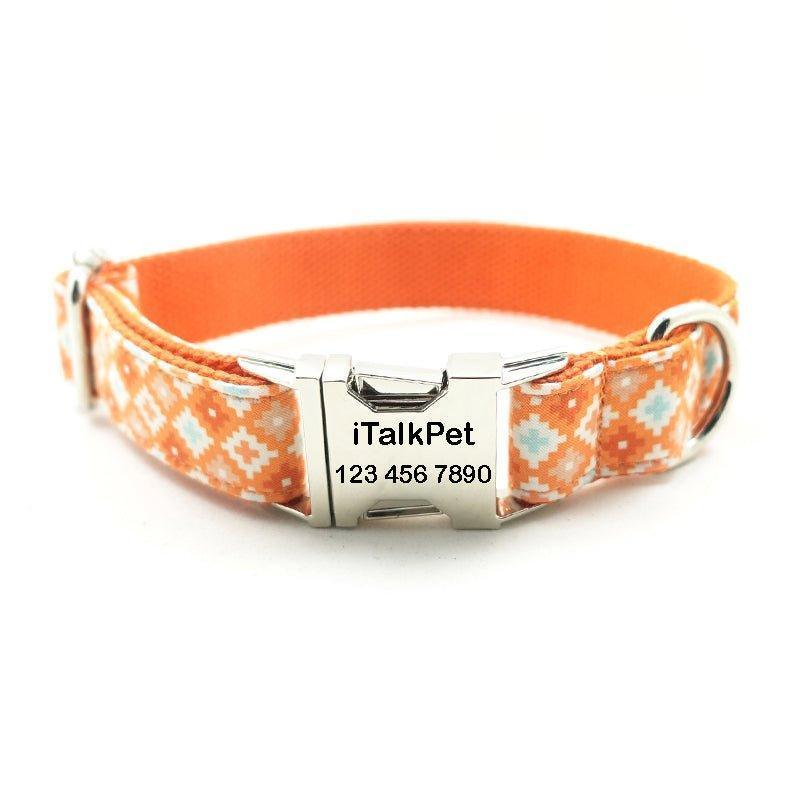 biscuit-orange-personalized-dog-collar-set-italkpet-1.jpg
