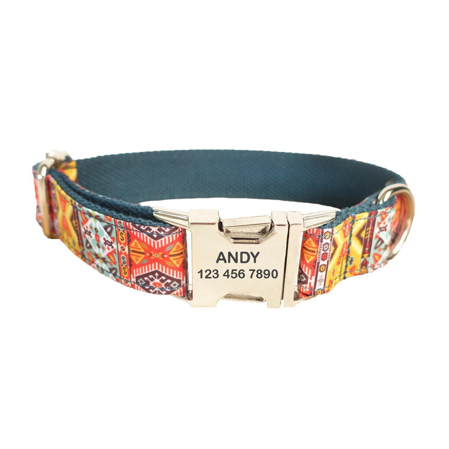 bohemian-print-personalized-dog-collar-set-italkpet-2.jpg