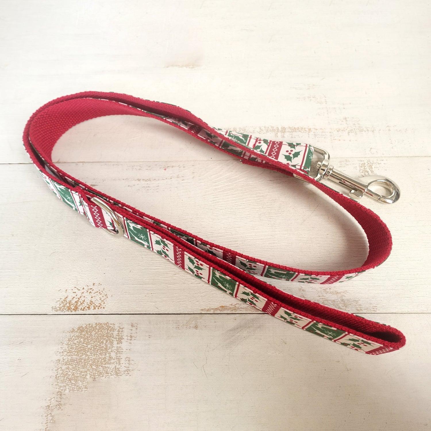 Premium Christmas Dog Collar and Leash Set
