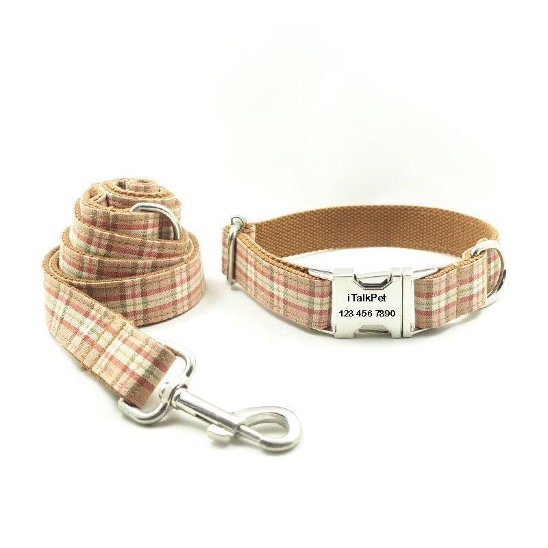 orange-pink-plaid-personalized-dog-collar-set-italkpet-2.jpg