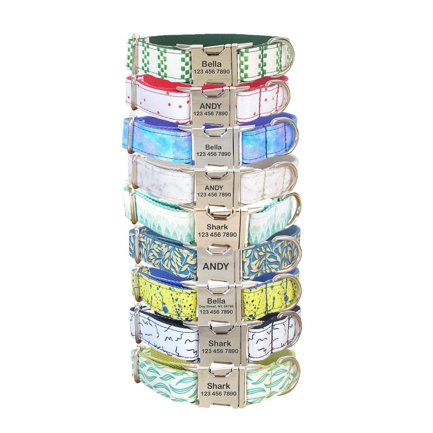 Contemporary Personalized Dog Collar Set